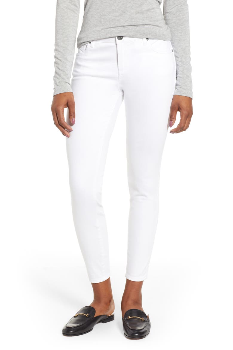 Donna Ankle Skinny Jeans, Main, color, OPTIC WHITE