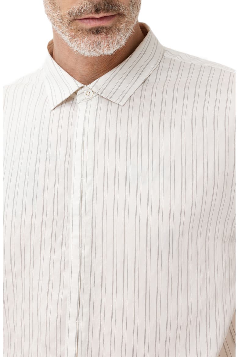 Hickory Stripe Button-Up Shirt, Alternate, color, BLACK/ WHITE
