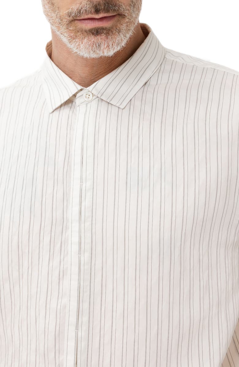 John Varvatos Hickory Stripe Button-Up Shirt, Alternate, color, Black/ White