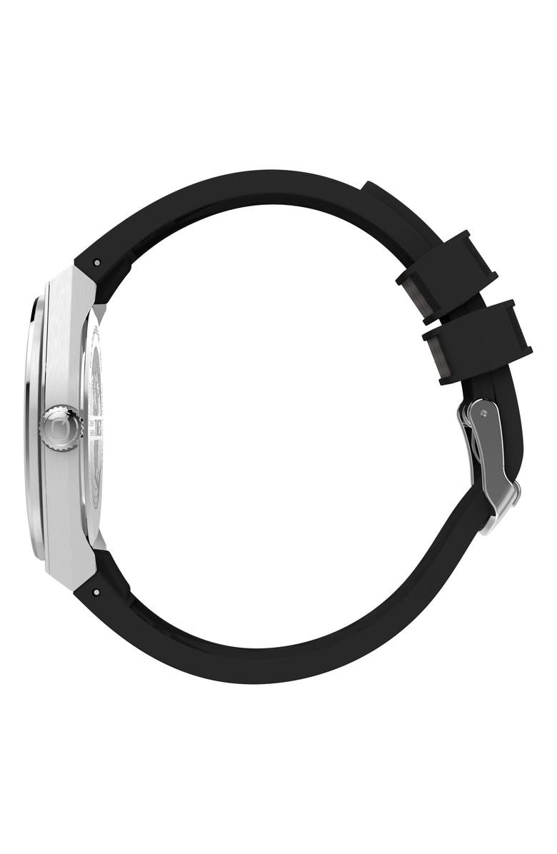 Timex<sup>®</sup> Q Timex Continental GMT 39mm Synthetic Rubber Watch, Alternate, color, Stainless Steel