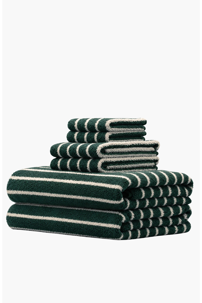 Ultraplush Australian Cotton Luxe 6-piece Towel Set, Alternate, color, Verdant / Ecru