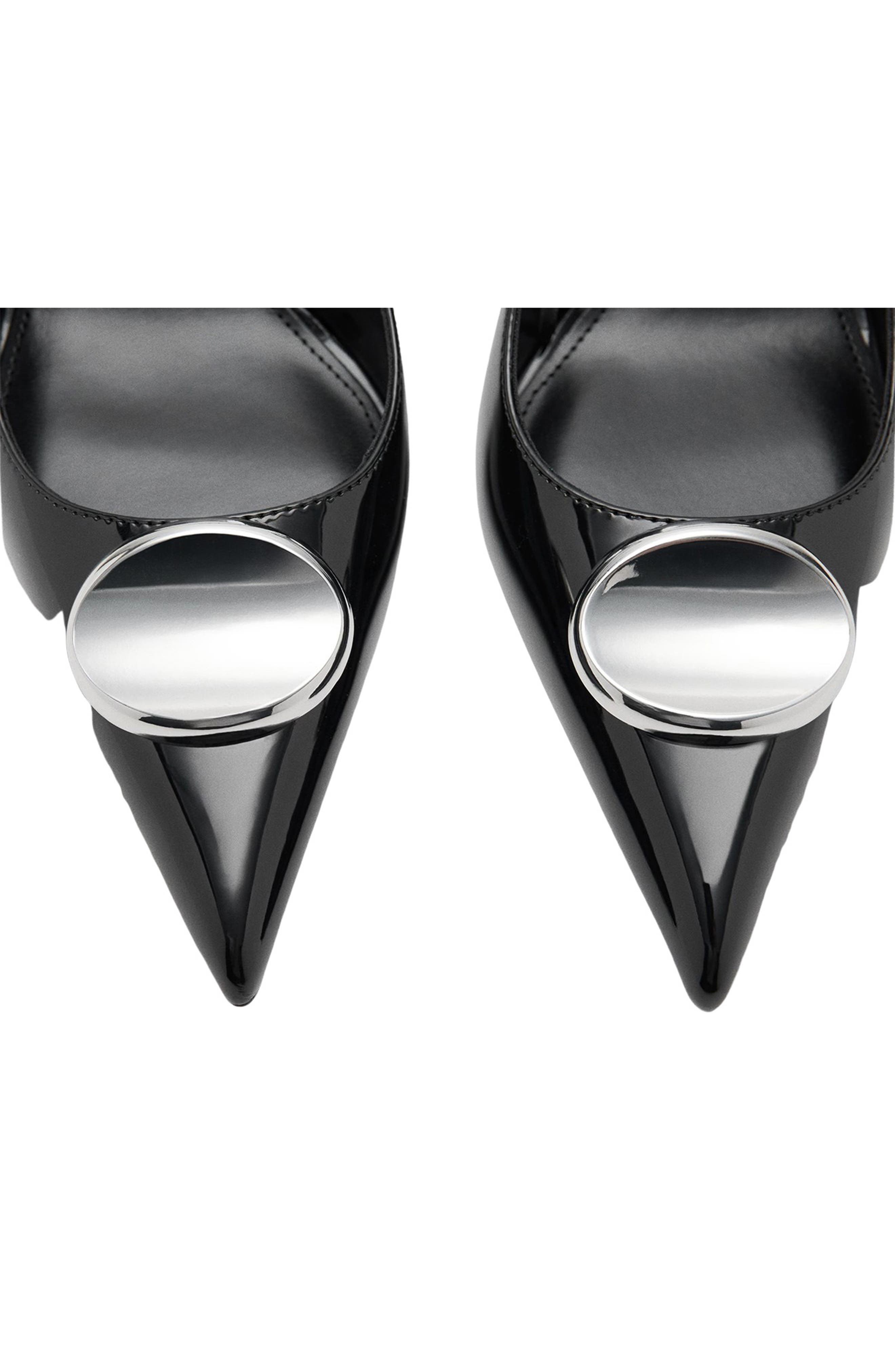 MANGO Pointed Toe Slingback Pump, Alternate, color, Black