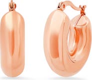 STEELTIME 18k Gold Plated Huggie Hoop Earrings