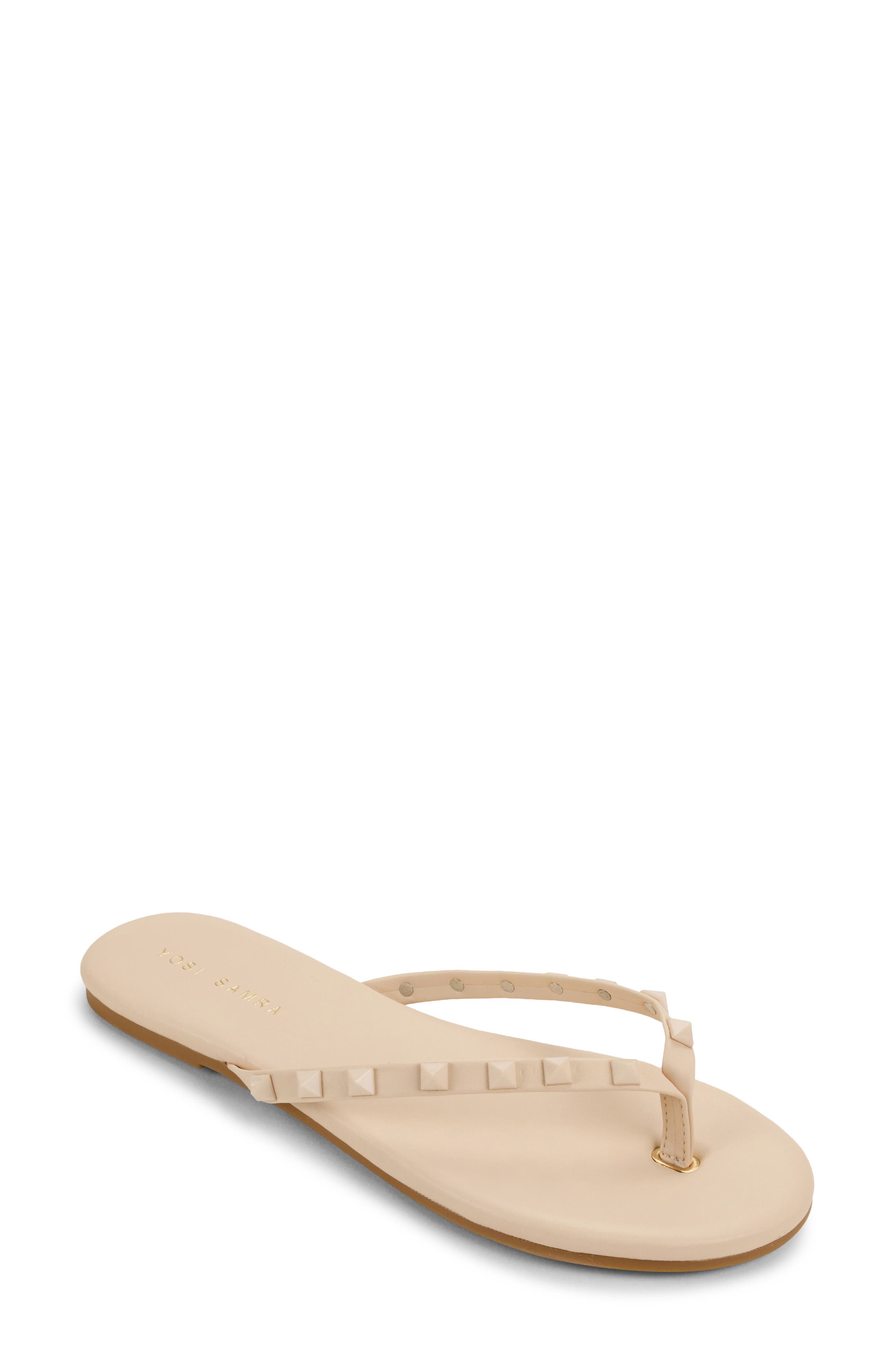 Yosi Samra Rivington Stud Flip Flop, Main, color, Beige