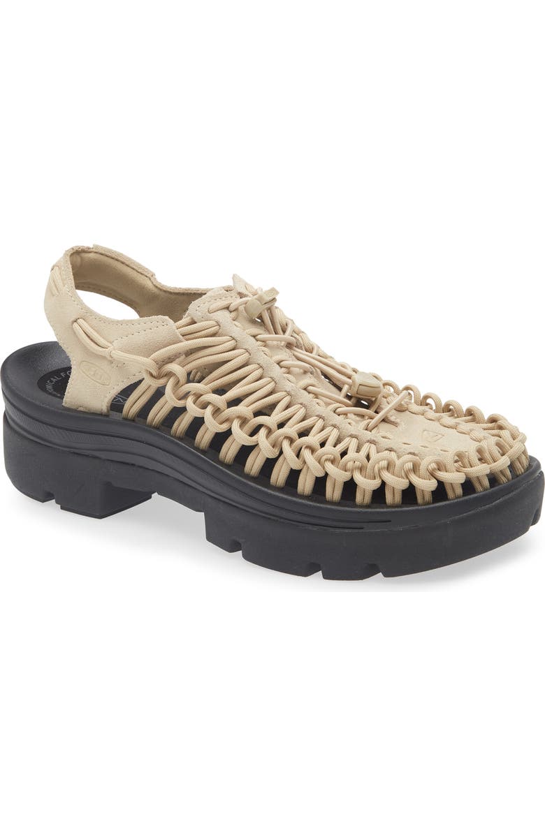 KEEN Uneek Platform Sandal, Main, color, Safari/ Black