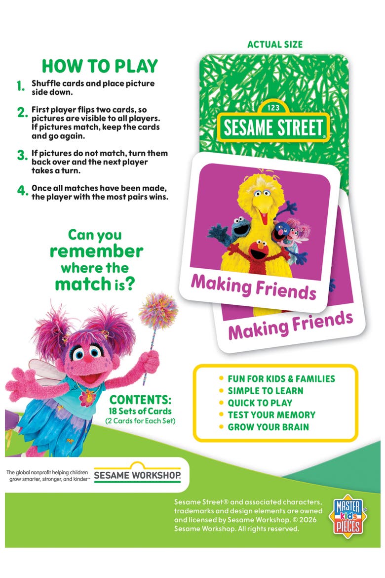 Sesame Street Elmo Matching Game, Alternate, color, Multicolor