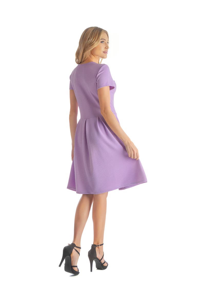 Scoop Neck Knee Length Pleated Pocket Dress, Alternate, color, Lilac