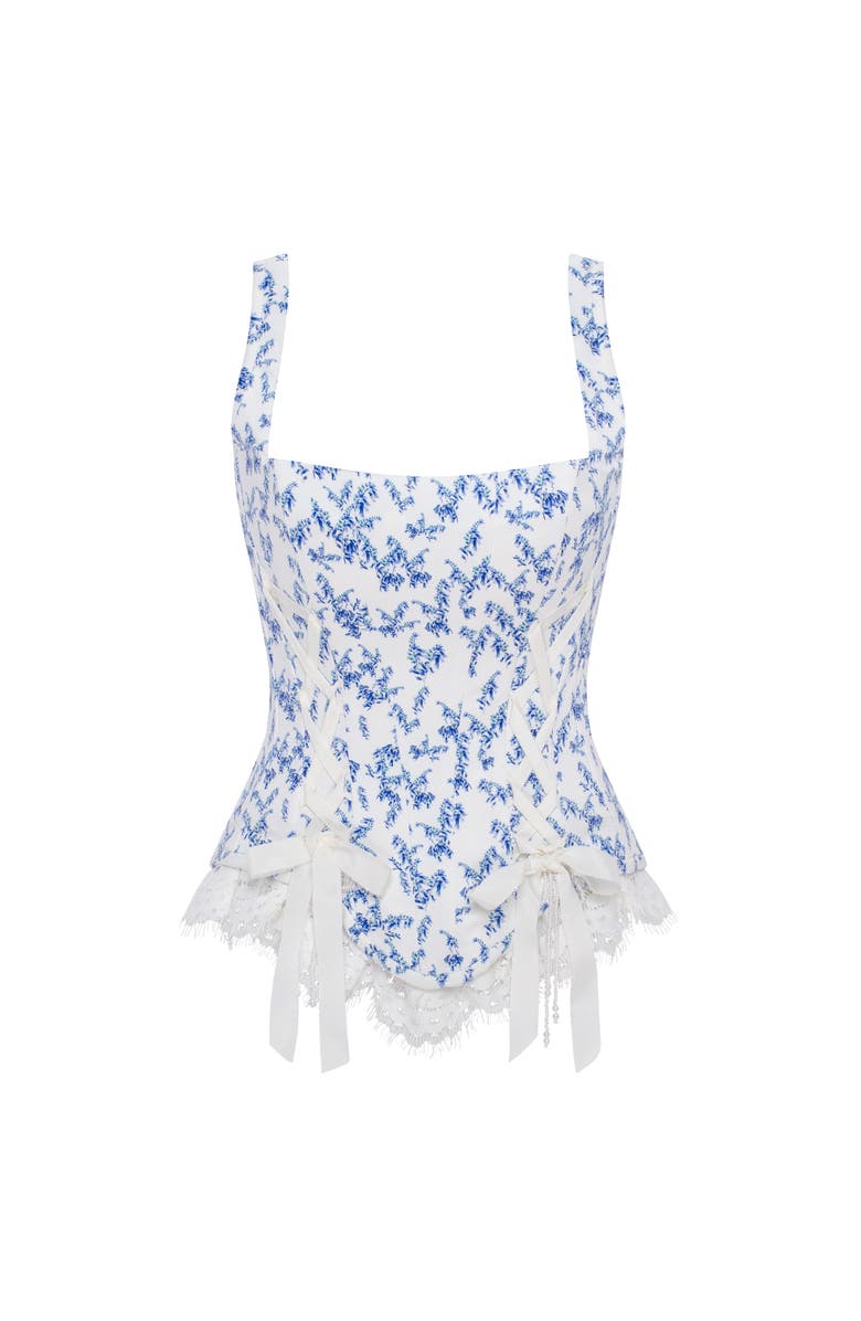 Milla Corset on Straps with Bows and Ribbon Lacing, Main, color, Blue Lavender