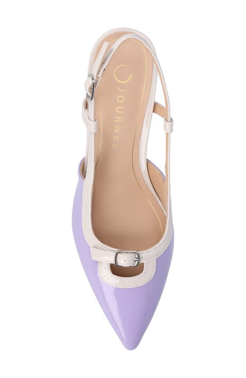 Shop Journee Collection Padma Slingback Kitten Heel Pump In Lilac Patent