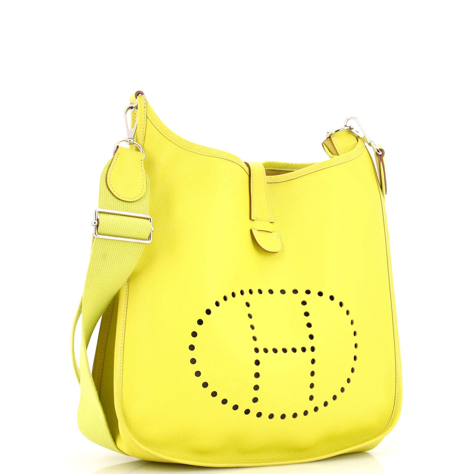 Pre-Owned Hermes Evelyne Bag Gen III Epsom PM, Alternate, color, Lime