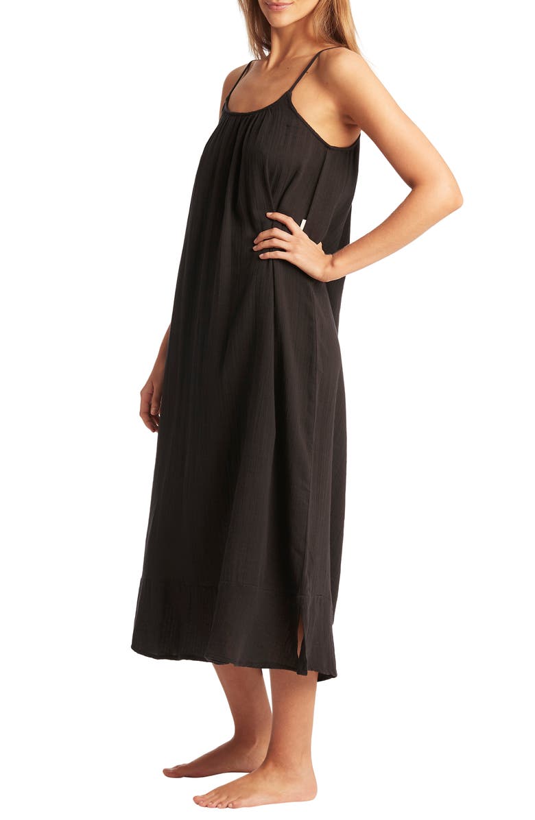 Sea Level Sunset Cotton Cover-Up Sundress, Alternate, color,