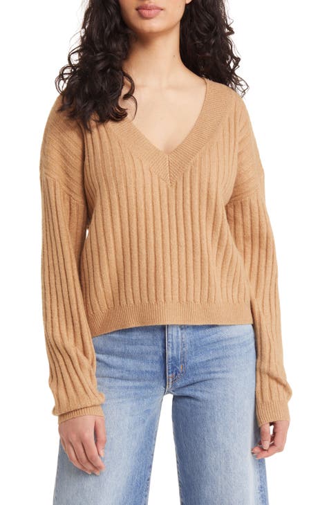 V-Neck Rib Sweater