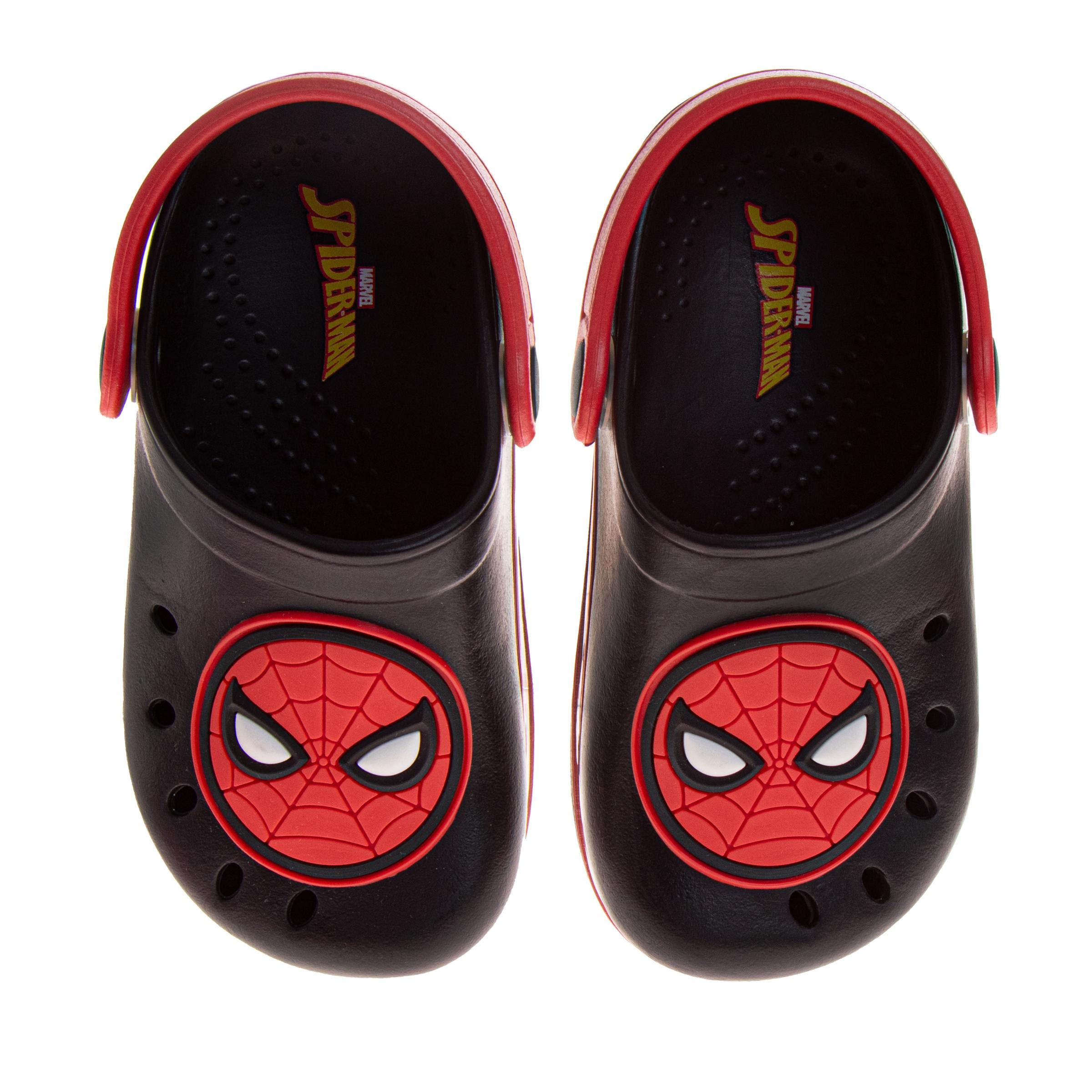 Spider-Man Spiderman Boys Glogs, Alternate, color, Black Red