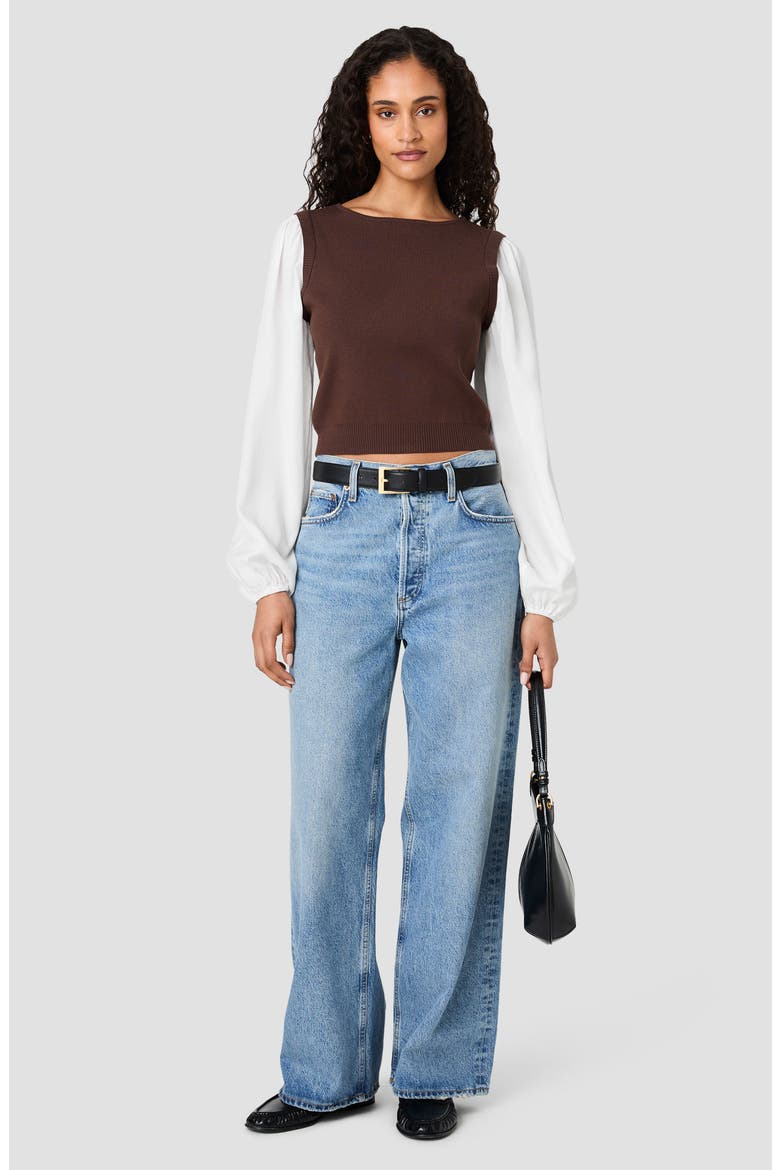 Maxime Layered Look Sweater Vest, Alternate, color, COC. BRWN (MAXIME)