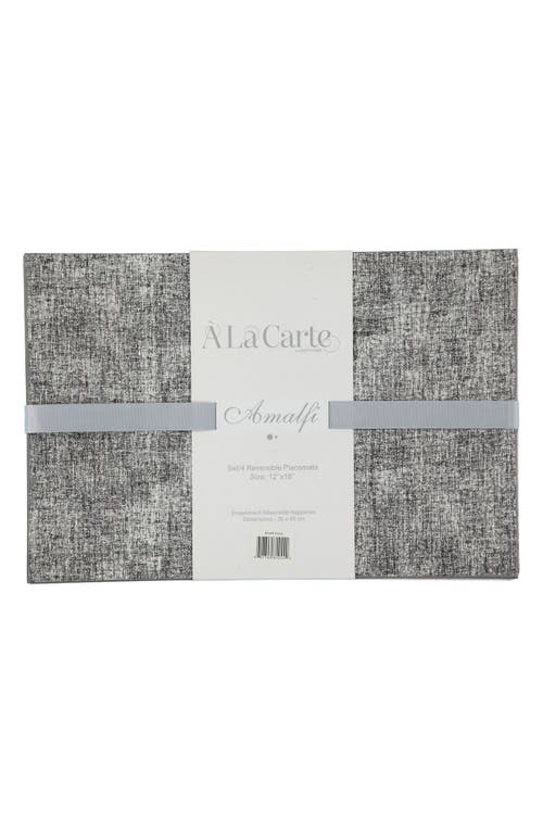 Dainty Home Faux Leather Reversible Set Of 4 Placemats In Reversible Black