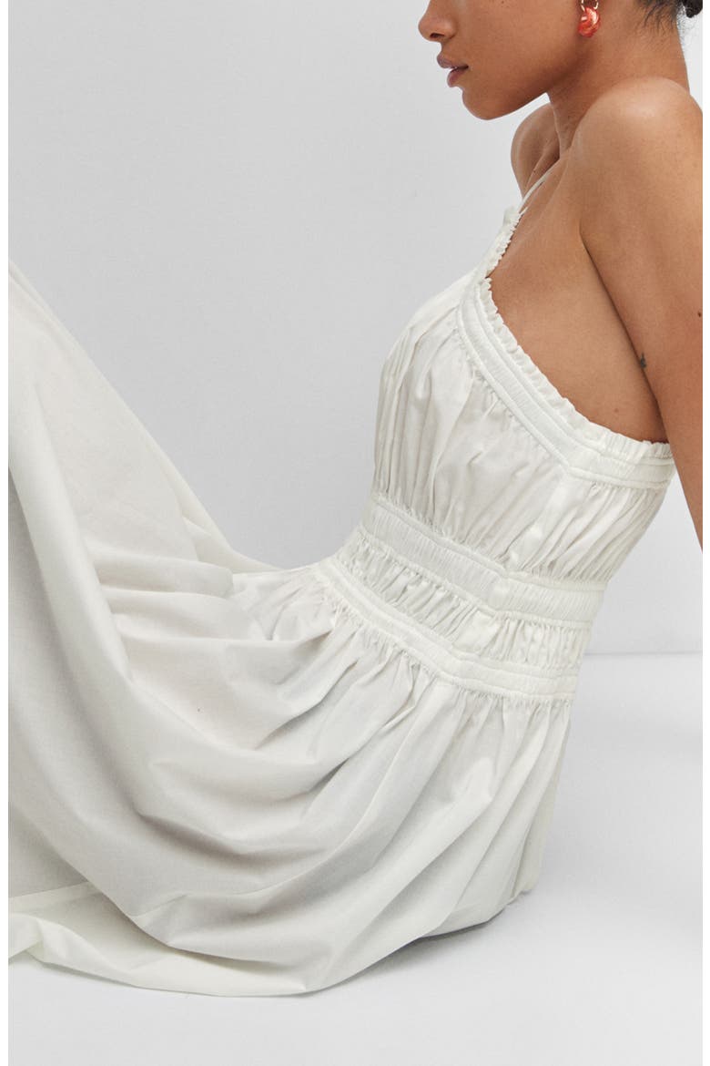 Ruffle Halter Sundress, Alternate, color, OFF WHITE