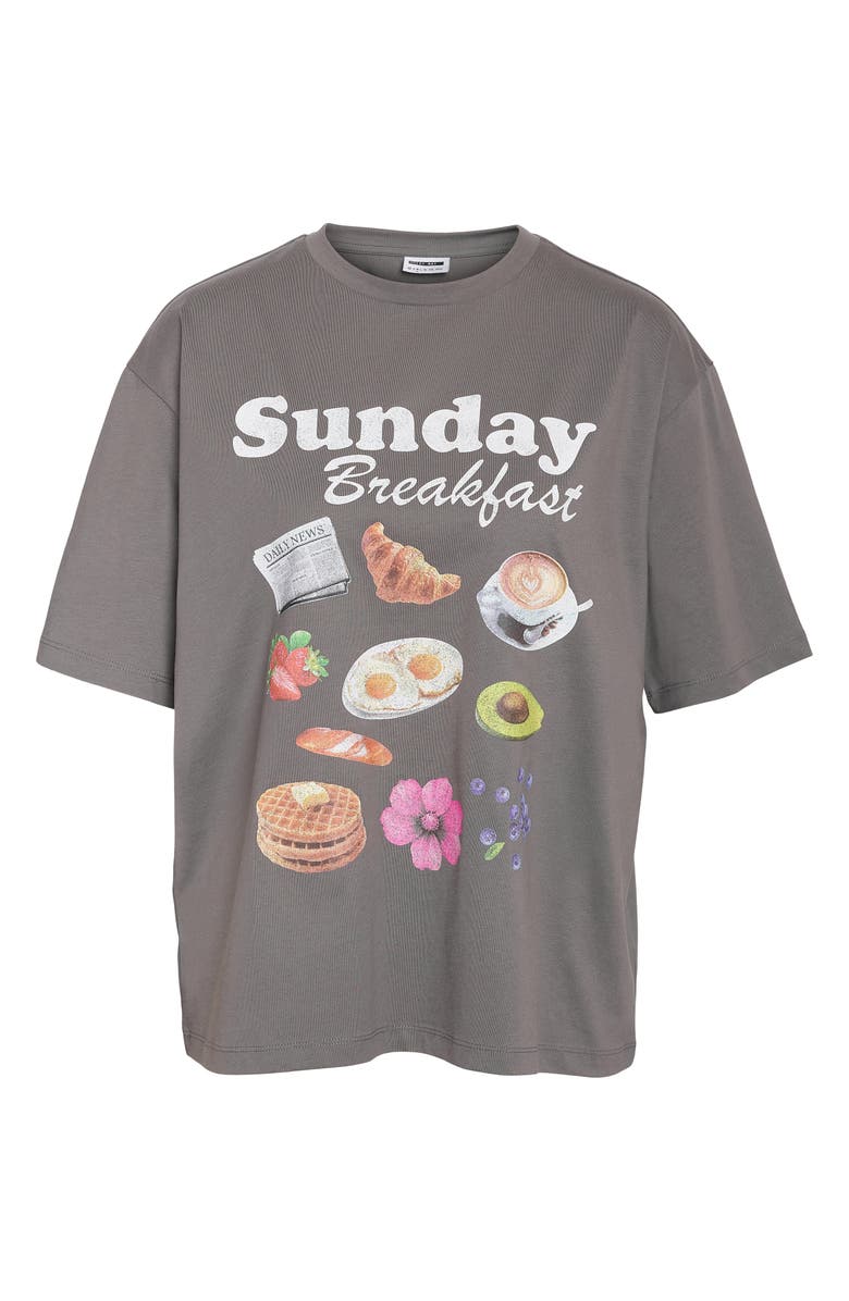 Noisy may Kara Oversize Organic Cotton Graphic T-Shirt, Main, color, Charcoal Gray Print