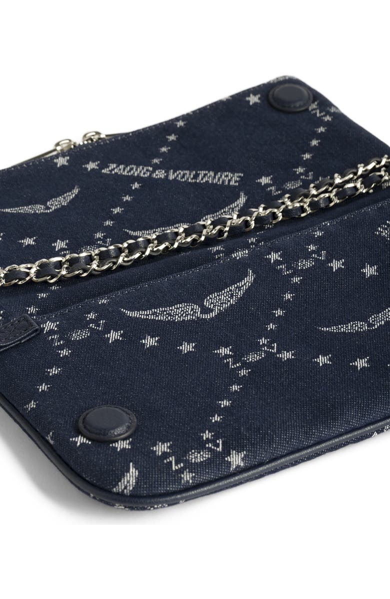 Zadig & Voltaire Rock Denim Monogram Crossbody Bag, Alternate, color, Silent