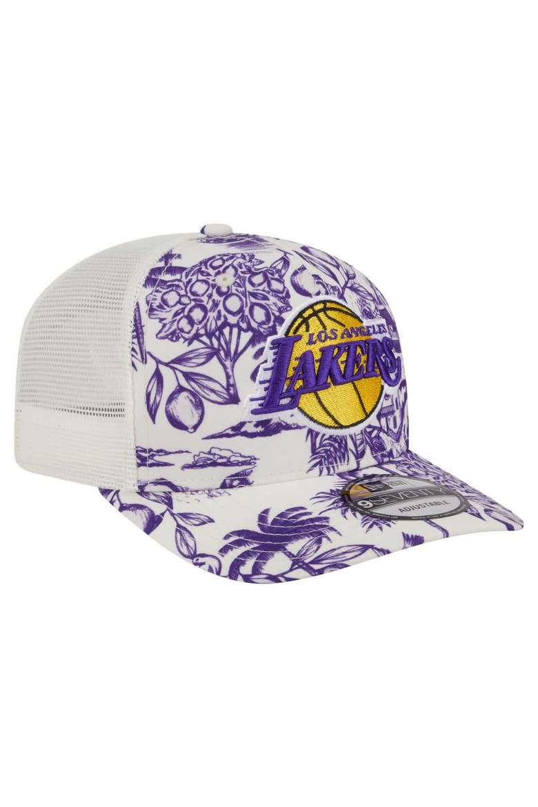 Men's New Era White Los Angeles Lakers Lemon Tree 9SEVENTY Adjustable Hat, Alternate, color, White