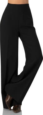 IVONNE Plain Black Wide Leg Trousers