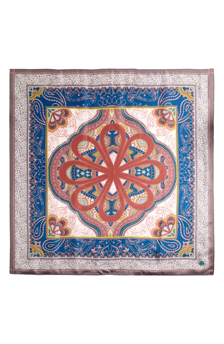 Henna & Hijabs Silk Twill Square Headscarf, Alternate, color, Signature Fez