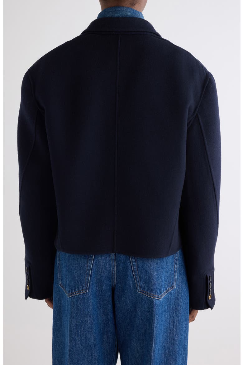 Cropped Wool & Cashmere Tailored Coat, Alternate, color, DARK NAVY