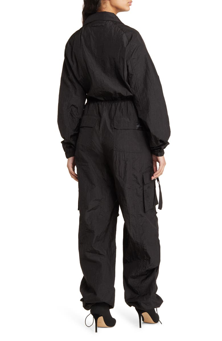 Naked Wardrobe The Windbreaker Nylon Cargo Jumpsuit, Alternate, color, 