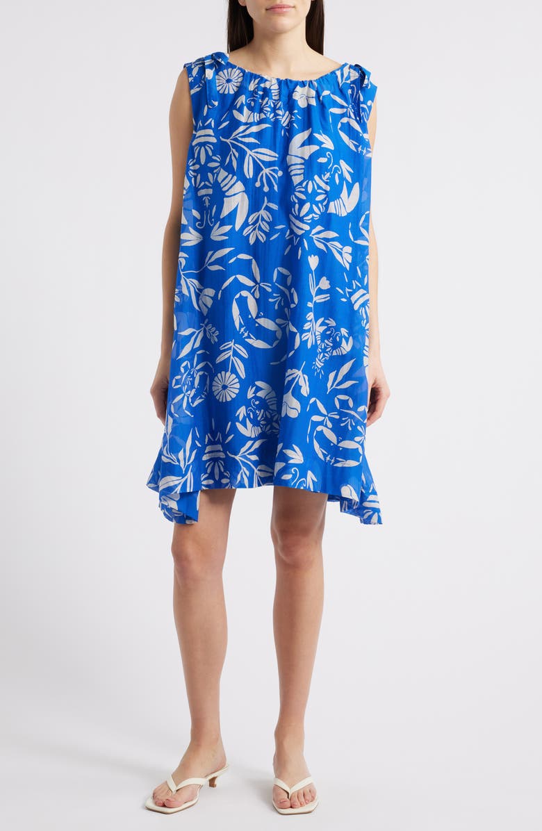 FRNCH Isola Cotton & Silk Shift Sundress, Main, color, Homard