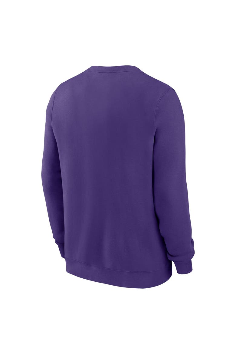 Men's Nike Purple LSU Tigers Primetime Primary Stack Pullover Sweatshirt, Alternate, color, Purple