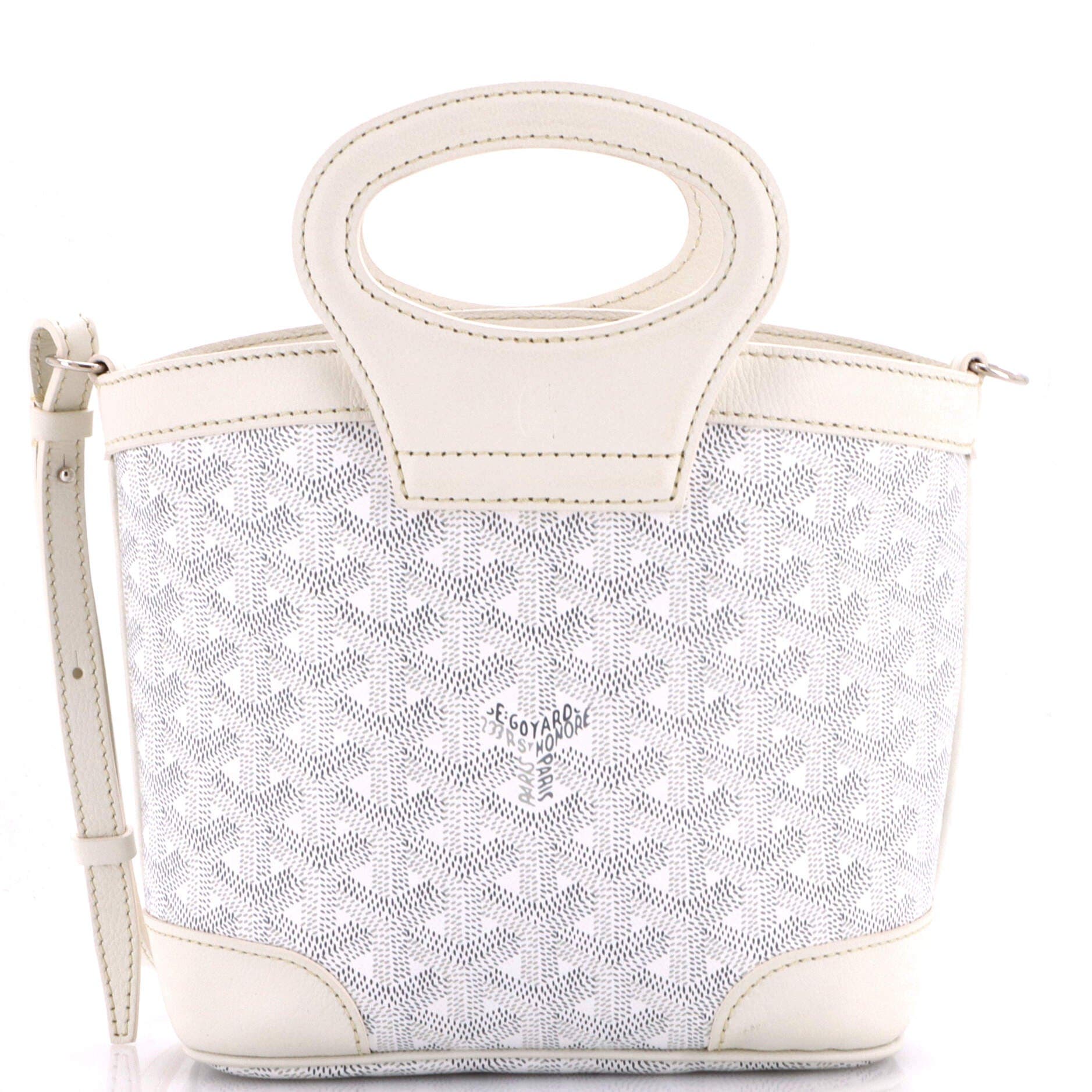 Pre-Owned Goyard Beluga Bag Coated Canvas Mini, Main, color, White