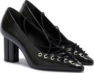 Ganni Lace-Up Pointed Toe Pump