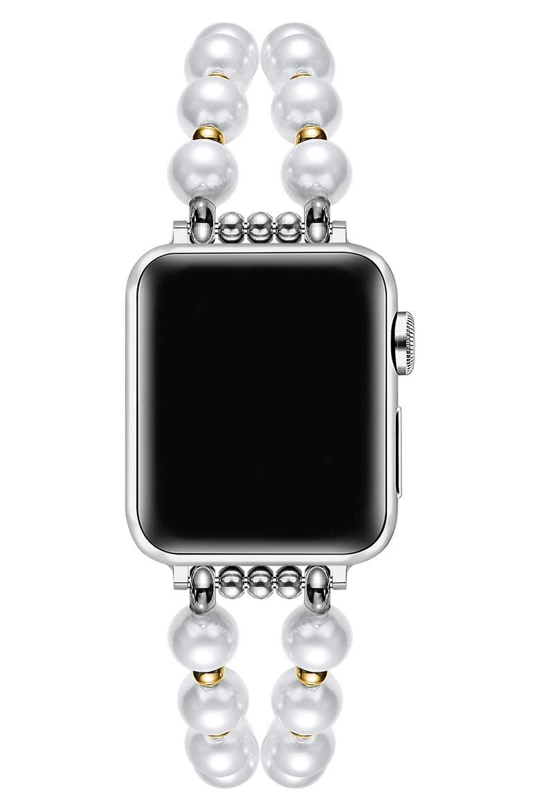 Sheridan Faux Pearl Apple Watch® Watchband, Alternate, color, GOLD