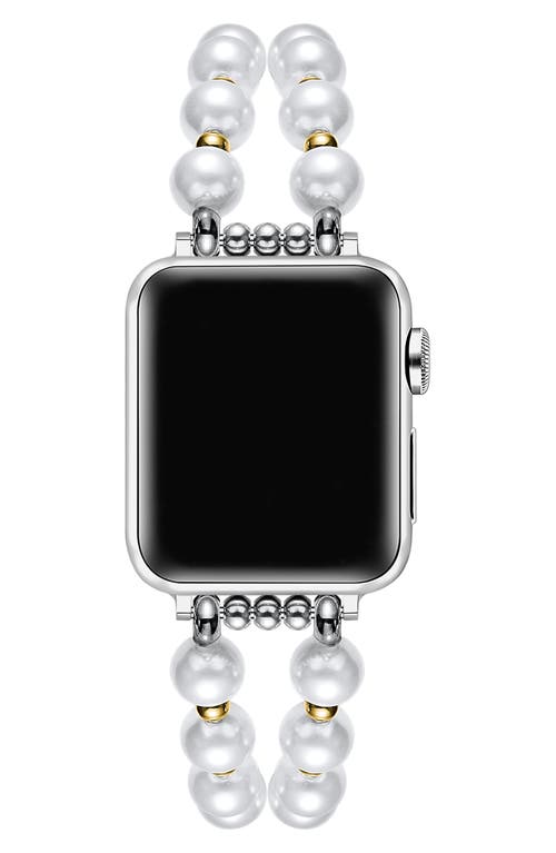 The Posh Tech Sheridan Faux Pearl Apple Watch® Watchband In Gold