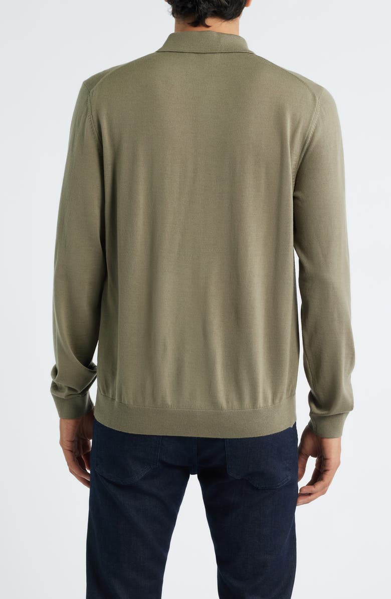 BOSS Lancione Wool Polo Sweater, Alternate, color, Open Brown