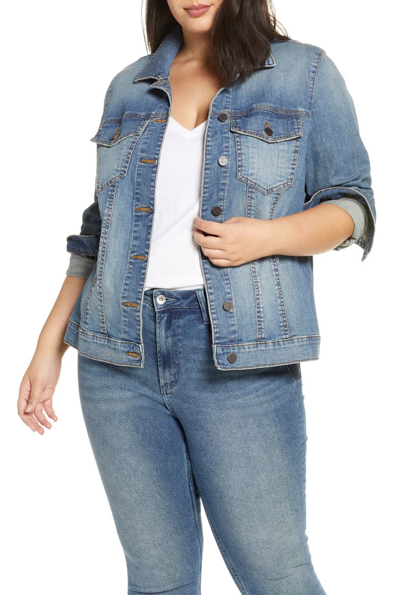 Helena Denim Trucker Jacket, Main, color, EMPATHETIC