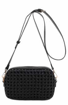 Mali + Lili Ava Woven Vegan Leather Crossbody Bag