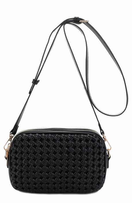 Mali + Lili Ava Woven Vegan Leather Crossbody Bag