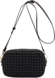 Mali + Lili Ava Woven Vegan Leather Crossbody Bag
