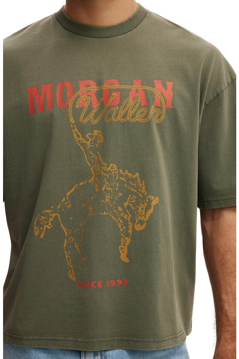 Men's Cropped Fit Music T-Shirt, Alternate, color, Military  Morgan Wallen -