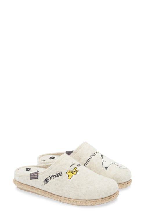 Toni Pons X Snoopy Wool Blend Slipper In Neutral