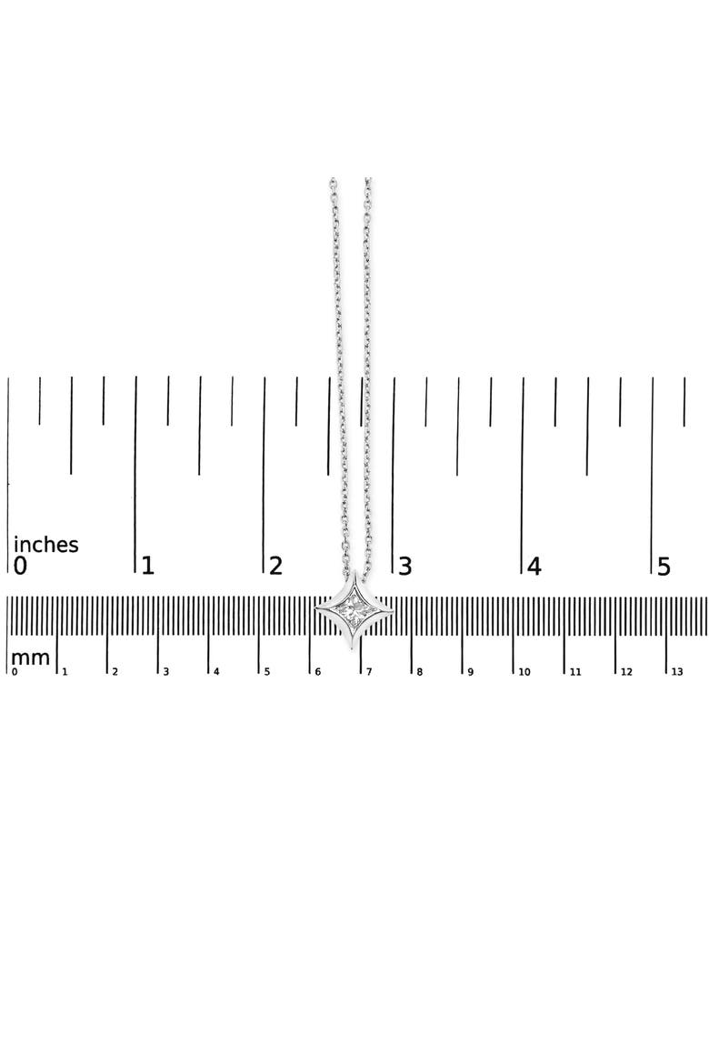 10K Gold 1/10 Cttw Bezel Set Solitaire Princess Diamond Kite Shaped Pendent Necklace, Alternate, color, White