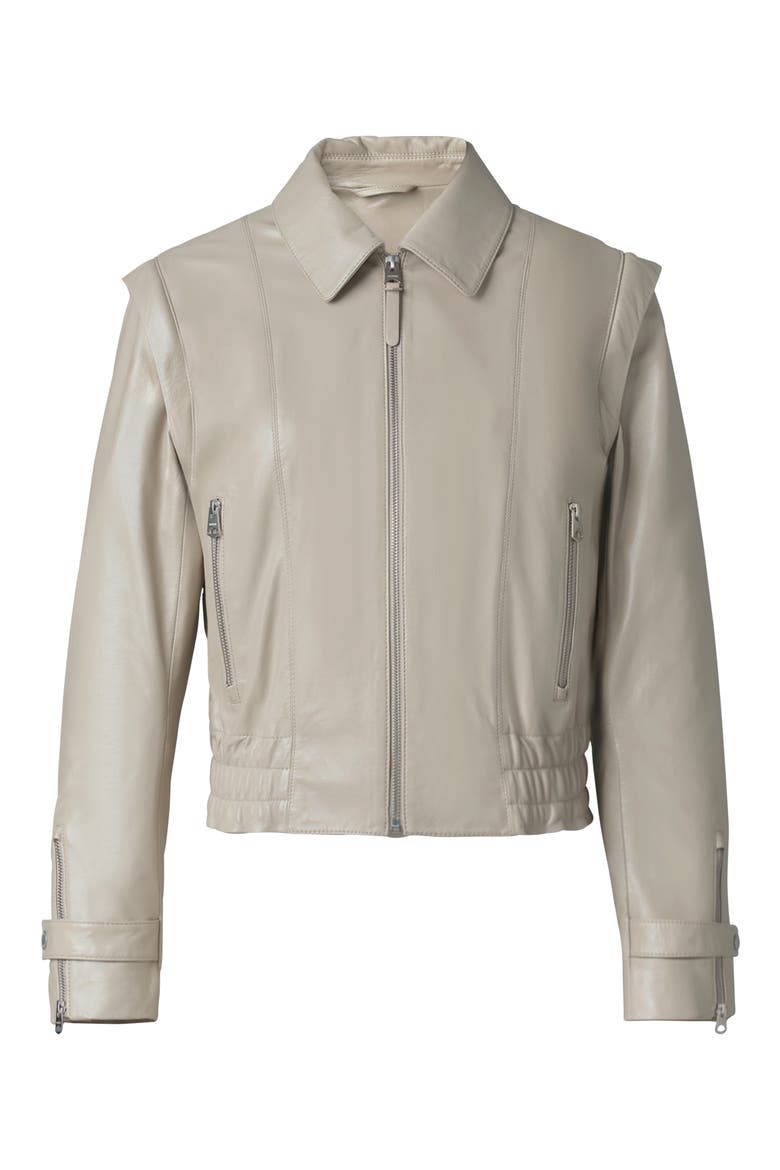Amoree 2-in-1 Paneled Leather Jacket, Alternate, color, TRENCH