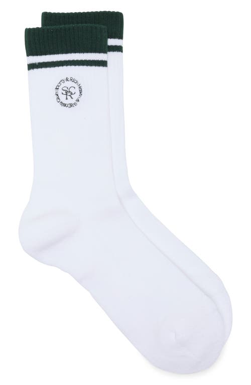 Sporty And Rich Rib Knitted Socks In Open White