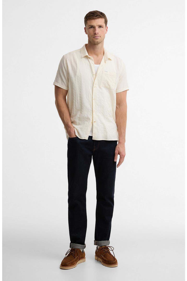 Kingswood Short Sleeve Cotton Ripstop Button-Up Shirt, Alternate, color, WHISPER WHITE