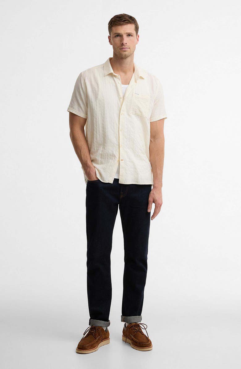 Barbour Kingswood Short Sleeve Cotton Ripstop Button-Up Shirt, Alternate, color, Whisper White