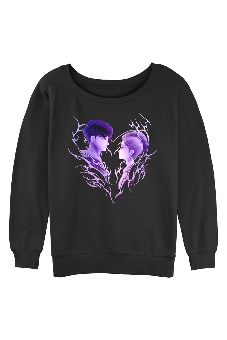 Junior's Jinu and Rumi Love Sweatshirt, Main, color, Black