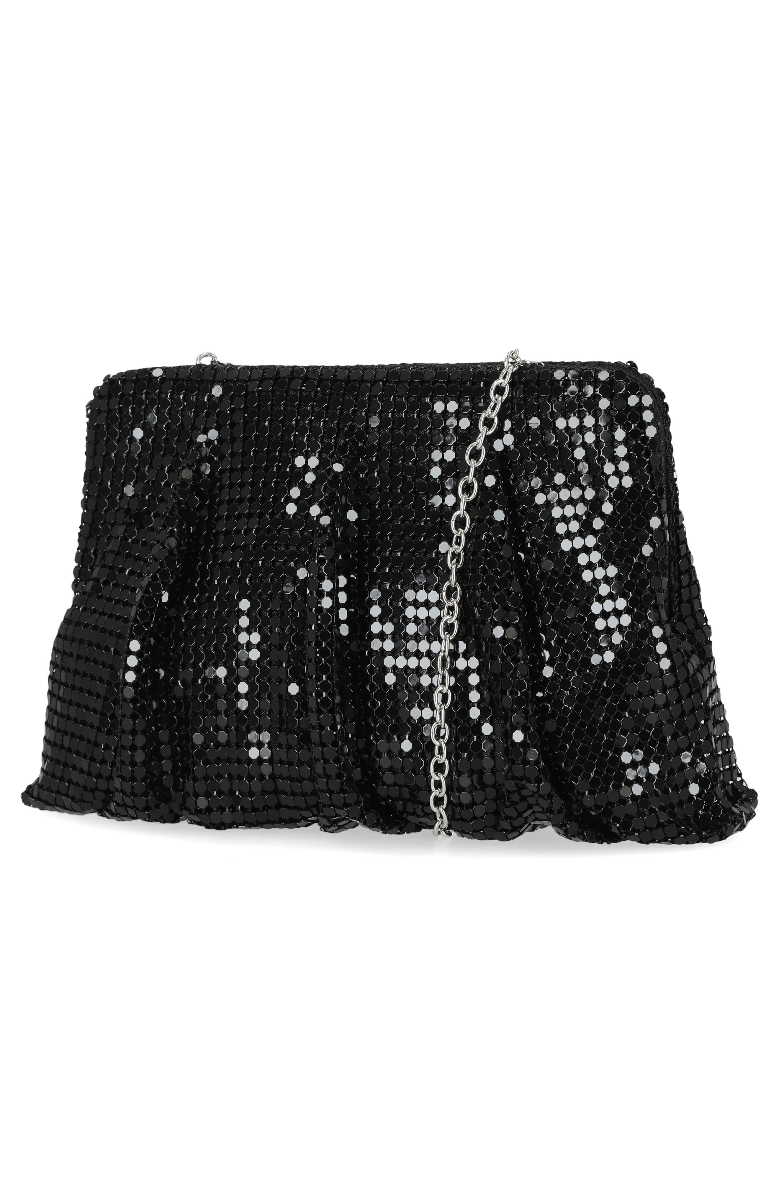 Jessica McClintock Lorna Metal Mesh Clutch, Alternate, color, 08N-Black
