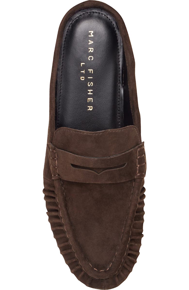 Marc Fisher LTD Jaynie Almond Toe Loafer Mule, Alternate, color, Dark Brown