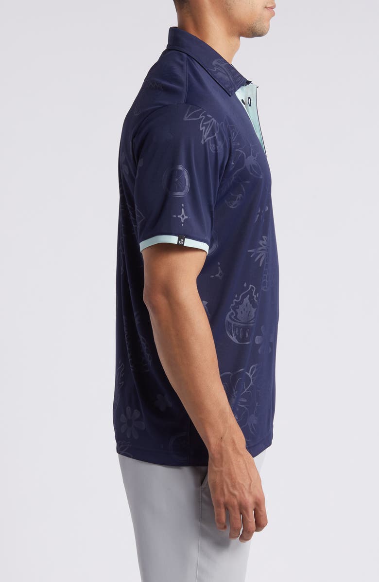 Swannies Haugen Tonal Tropical Print Golf Polo, Alternate, color, 