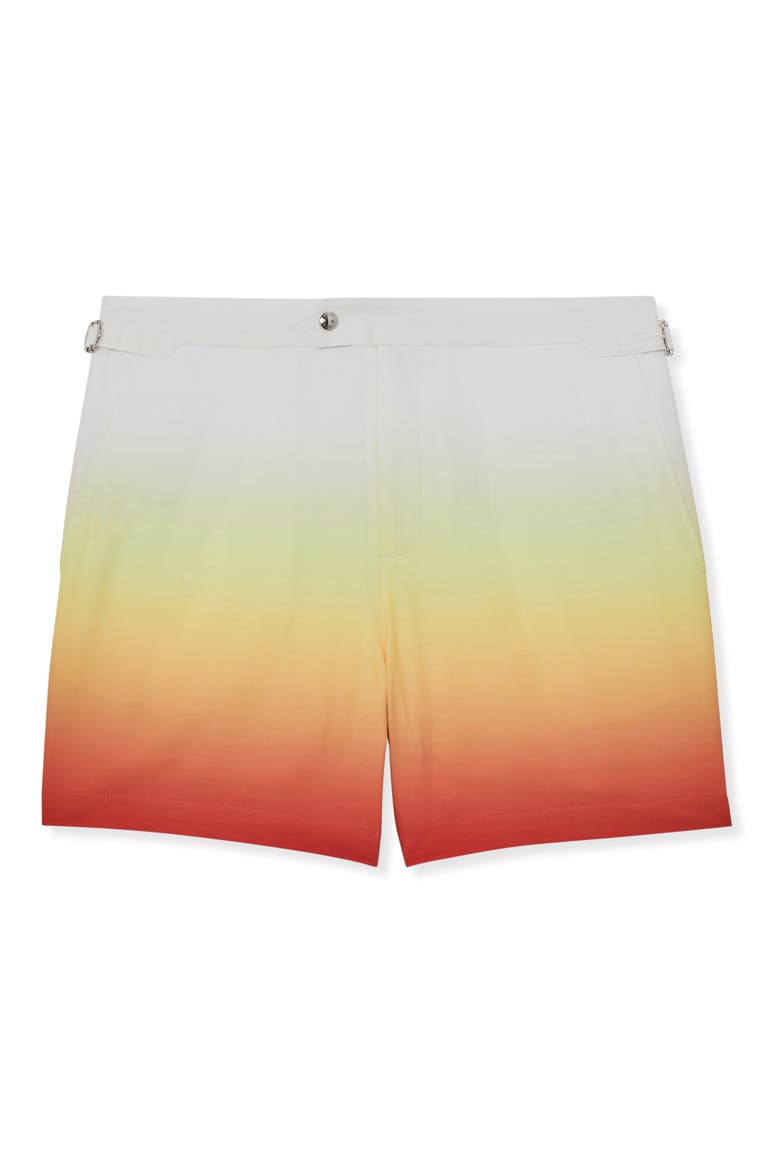 Amore Ombré Side Adjuster Swim Trunks, Alternate, color, ORANGE
